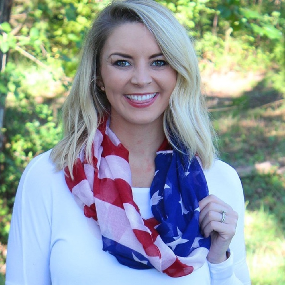 3/$25 Lightweight Patriotic American US Flag Infinity Scarf